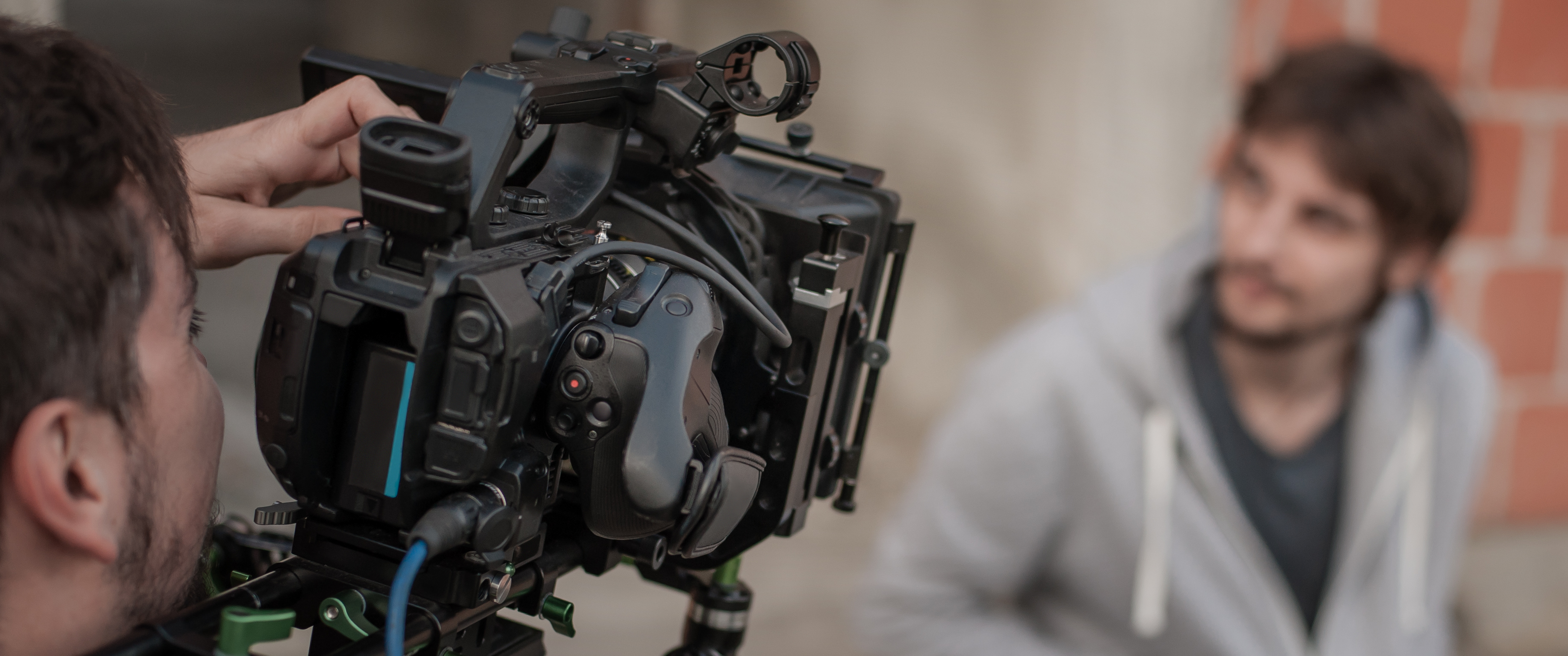 Behind the scene. Actor in front of the camera