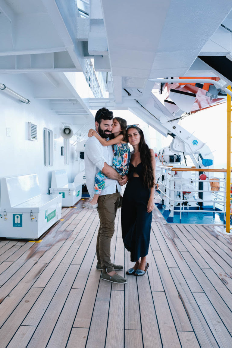 family photo on cruise ship