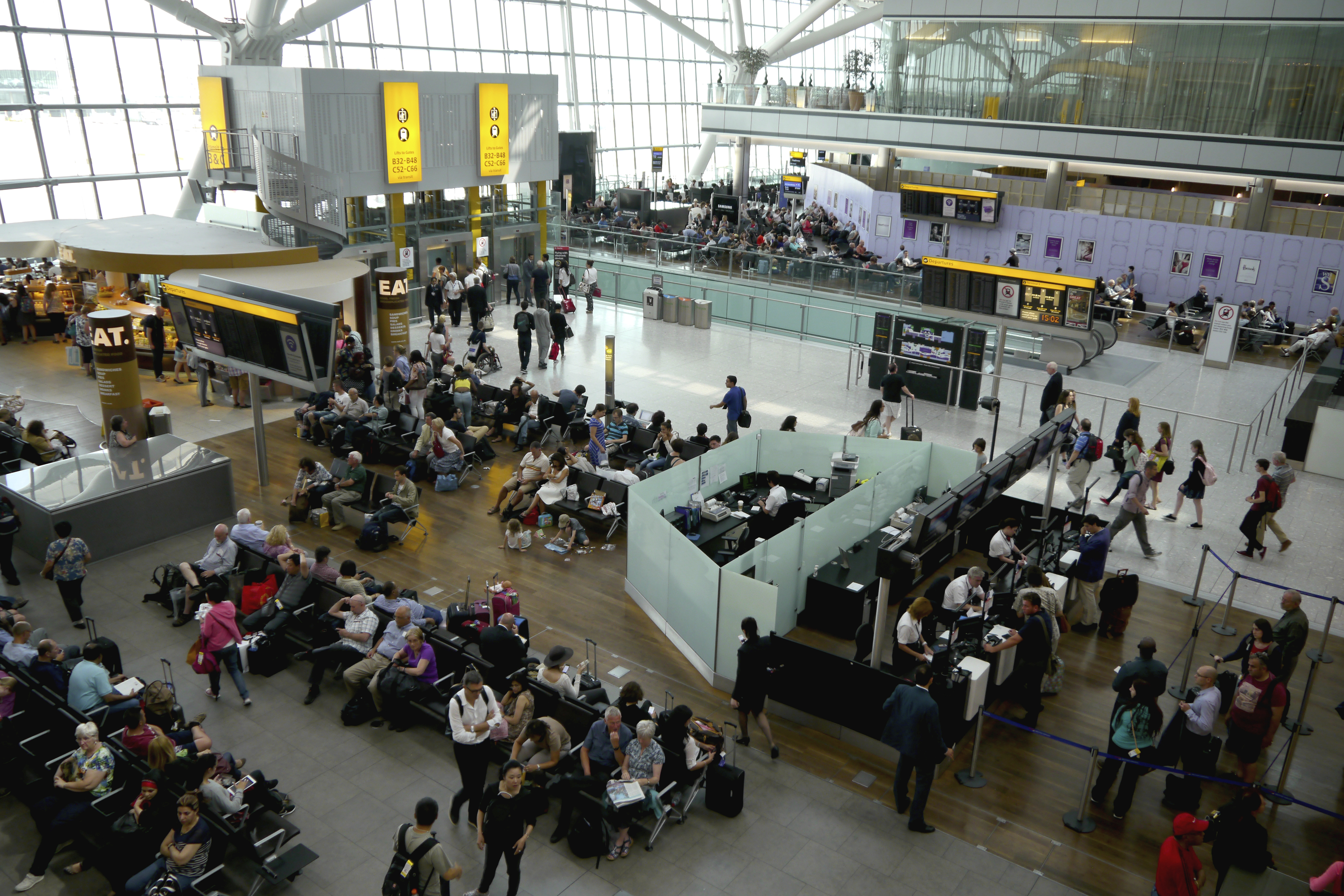 departure lounge in modern european airport